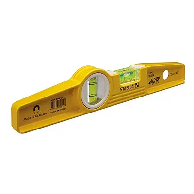 Stabila Type81SREM 25cm/10-inch Rare Earth Magnetic Spirit Level with Holster, Yellow/Black