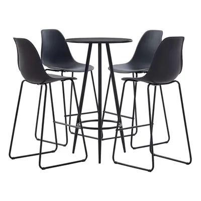 vidaXL Piece Bar Set with Black Tabletop Plastic Black Pub Table and Chairs