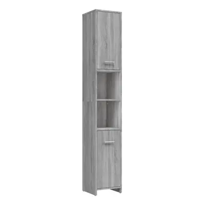 (Grey sonoma) vidaXL Bathroom Cabinet Cupboard Storage Rack Washer Shelf Engineered Wood