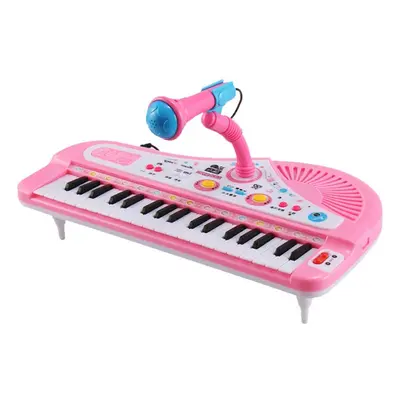 (Pink) Key Kids Electronic Keyboard Piano Musical Toy with Microphone for Children's Toys