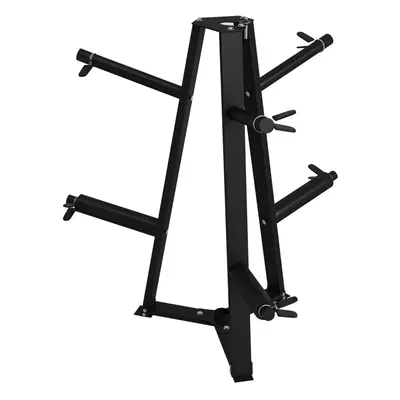 SPORTNOW Weight Plate Storage Rack with Fasten Clamps, Max Load 300kg