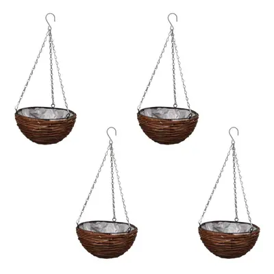 Garden Patio Hanging Willow Basket Flower Planter with Chain / Liner pcs