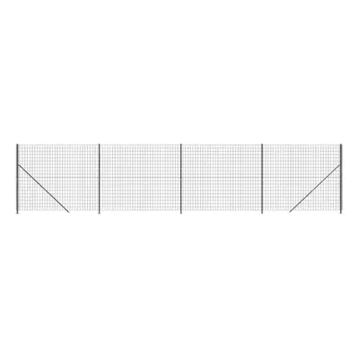 (2.2 x m/ pcs) vidaXL Wire Mesh Fence with Flange Garden Fencing Mesh Anthracite 1.8x10 m