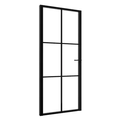 vidaXL Interior Door Barn Door Sliding Door ESG Glass and Aluminium Black