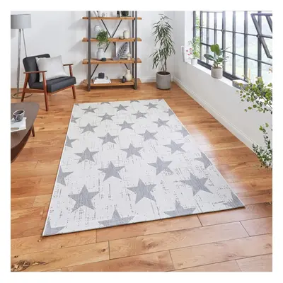 (160x230cm) Santa Monica Indoor Outdoor Star Rug in Cream Grey