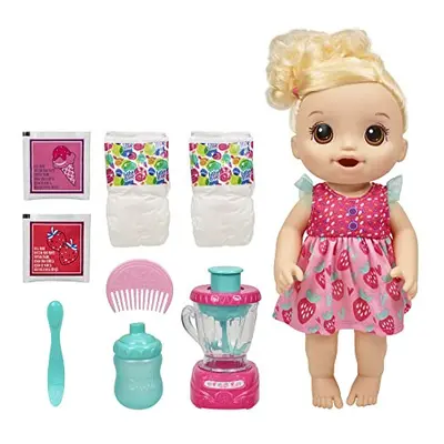 Baby Alive Magical Mixer Baby Doll Strawberry Shake with Blender Accessories, Drinks, Wets, Eats