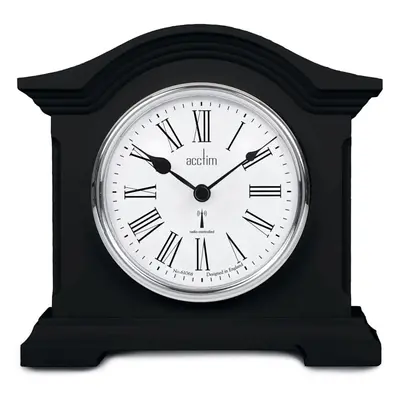 Acctim Black Quartz Battery Radio Controlled Mantle Mantel Clock - Chesterfield