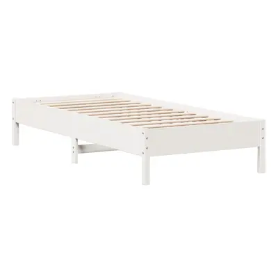 vidaXL Bed Frame Bed Base Mattress Foundation White 90x200 cm Solid Wood Pine