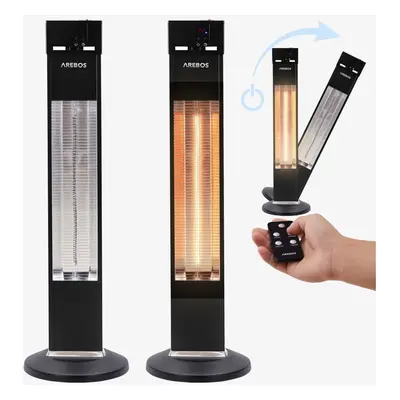 AREBOS Infrared Stand Heater W with Remote Control IP34 Protection Type Low Glare Technology Hea