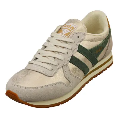 (4) Gola Daytona Blaze Womens Fashion Trainers in Gold Green