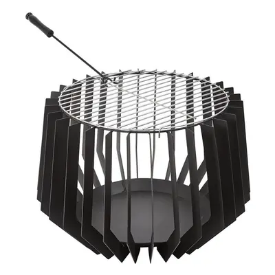 Steel Outdoor Fire Basket - Black