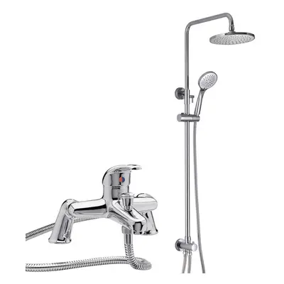 Winstead Modern Chrome Exposed Bath Shower Mixer Handless Slider Rail Mode Handset