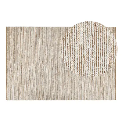 Cotton Area Rug x cm Beige and White BARKHAN