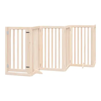 (natural, x x cm/ pcs) vidaXL Dog Gate with Door Foldable Pet Gate Dog Fence Pet Barrier Poplar 