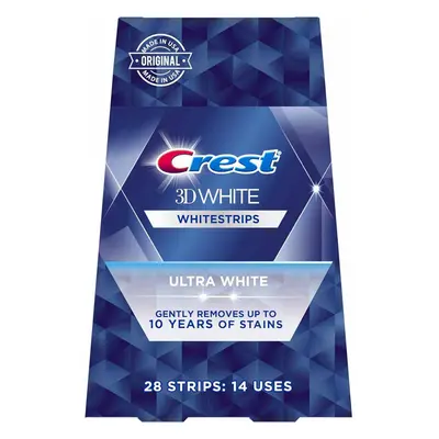 Crest 3D White Ultra White Teeth Whitening Strips, Effective Stain Removal, No-Slip Grip, Pre-Me