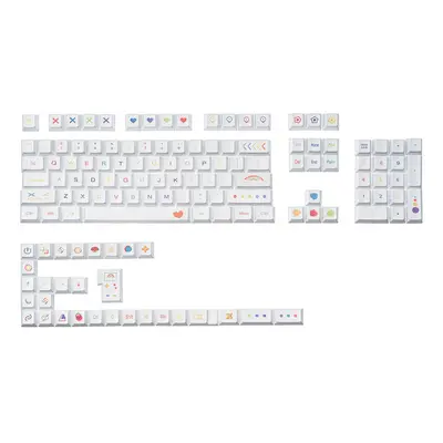 129 Keys Pencil Chalk PBT Keycap Set Sublimation Charry Profile Custom Keycaps for Mechanical Ke