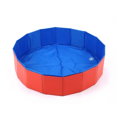 (Red, 30X10cm) Foldable Pet Bath Pool -Collapsible Dog Pool Pet Bathing Tub Pool for Dogs Cats