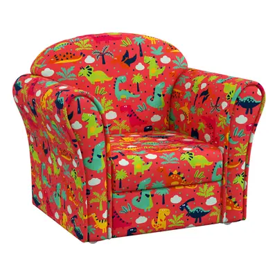 AIYAPLAY Kids Sofa Chair with Dinosaur Design for Bedroom, Playroom, Red