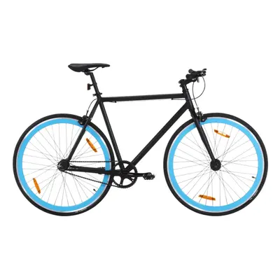 vidaXL Fixed Gear Bike Single Speed Bicycle Fixie Bike Black and Blue 700c