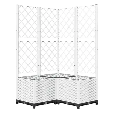 (white, x x cm) vidaXL Garden Planter with Trellis PP Outdoor Raised Bed Flower Pot Planter