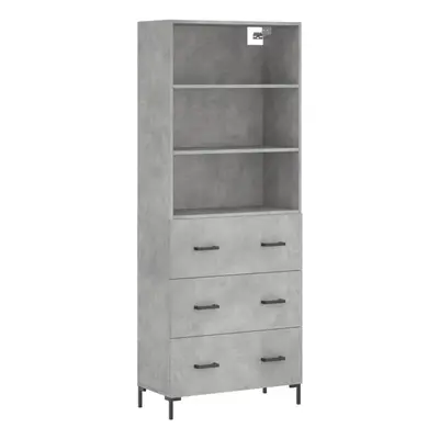 (concrete grey, drawers) vidaXL Highboard Sideboard Storage Cabinet High Gloss White Engineered 