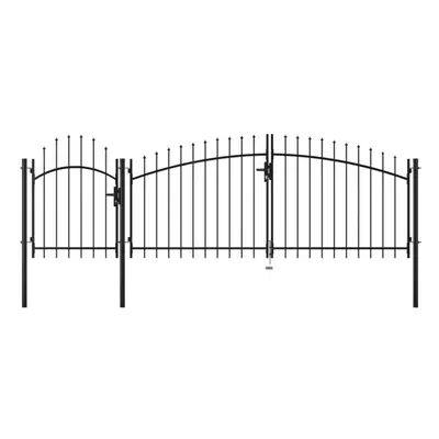 (2.25 x m) vidaXL Garden Gate Steel Black Yard Door Fence Barrier Drive Gates Multi Sizes