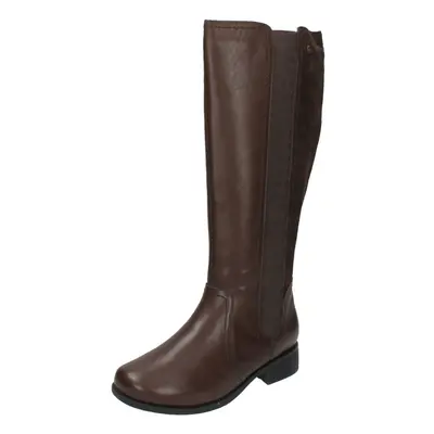 (UK 4, Brown) Ladies Padders Wide Fitting Mid Calf Length Long Boots Myra - EEE Fit