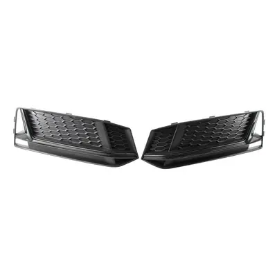 (Black) A Pair of Chrome Fog Light Cover Grille Silver Trim Grill Bezel Fit For AUDI A4 S4 S-Lin