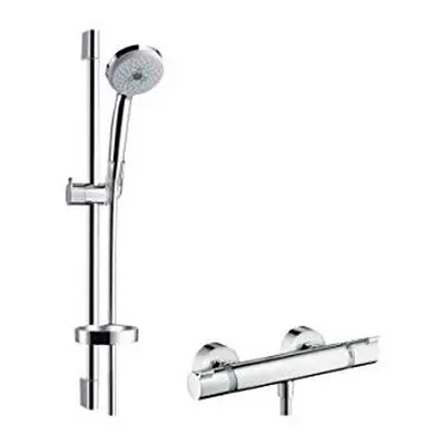 hansgrohe Croma Shower system Multi with Ecostat Comfort thermostatic mixer and shower rail cm