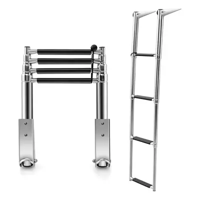 4-step Telescoping Boat Ladder Fold Dock Ladder Swimming Pool Ladder