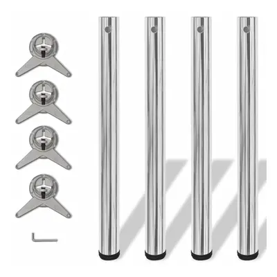 vidaXL 4x Height Adjustable Table Legs Chrome 710mm Worktop Desk Replacement