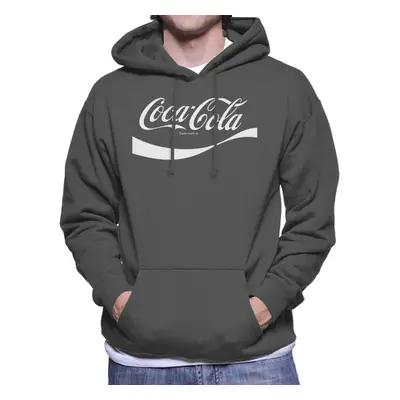 (2XL, Charcoal) Coca Cola Swoosh Logo Men's Hooded Sweatshirt