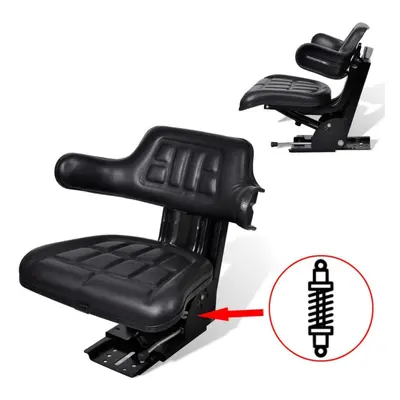 vidaXL Tractor Seat with Suspension Black