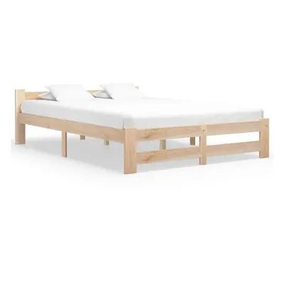 vidaXL Solid Wood Pine Bed Frame 140x200 cm Bedroom Wooden Bedstead Bed Base