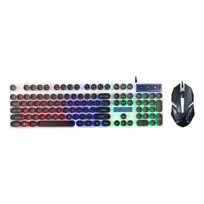 (Black) Keys Circular KeyCap Backlit Gaming Keyboard and Mouse Combo