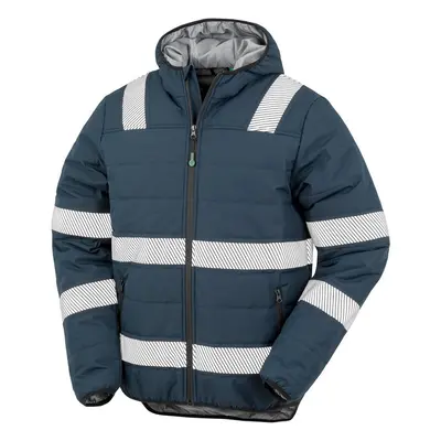 (L, Navy) Result Genuine Recycled Mens Ripstop Padded Jacket