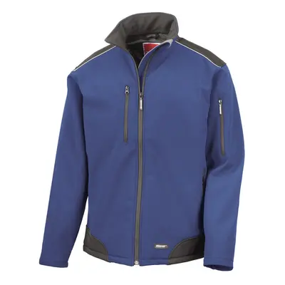 (M, Royal Blue/Black) WORK-GUARD by Result Unisex Adult Ripstop Soft Shell Jacket