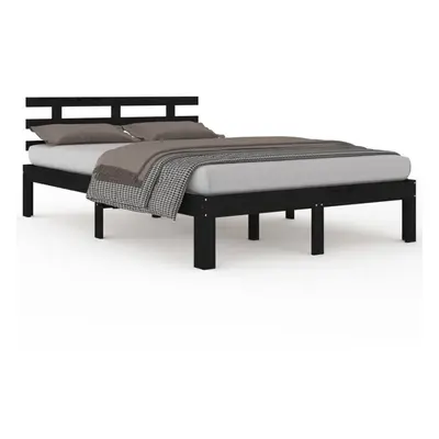 (black, x cm) vidaXL Bed Frame Home Wooden Bedroom Bedstead Platform Bed Base Solid Wood