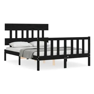 (black, x cm/with headboard & footboard) vidaXL Bed Frame Bedroom Platform Bed Wooden Bedstead B