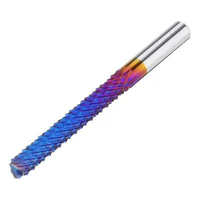 6mm Shank 42mm Tungsten Carbide Milling Cutter Blue Nano Coated End Mill