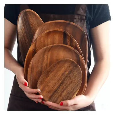 (Type B) Wood Dish Plate for Cake Sweets Fruit Dessert Coffee Tray