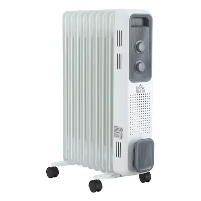 HOMCOM Oil Filled Radiator Portable Space Heater W/ Fin, Heat Settings