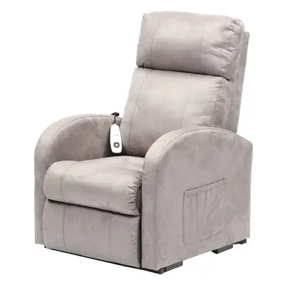 Single Motor Rise and Recline Lounge Chair Dove Grey Coloured Suedette Material