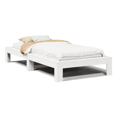 vidaXL Bed Frame without Mattress Bed White 90x190 cm Single Solid Wood Pine