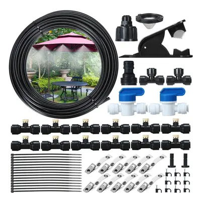 44PCS 15FT Misting Cooling System PE Spray Water Systemfor Garden Landscaping Greenhouse