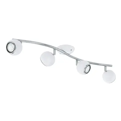 Flush Spots Ceiling Light Colour White Chrome Shade Bulb GU10 4x3W Incl.