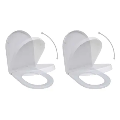 vidaXL 2x Toilet Seats with Soft Close Lids Plastic White Bathroom Accessory