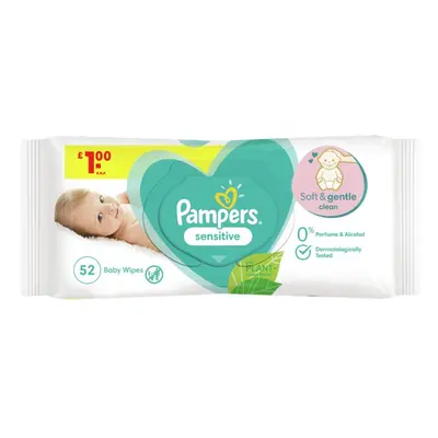 Pampers Sensitive Baby Wipes x 52s (Pack of 12)