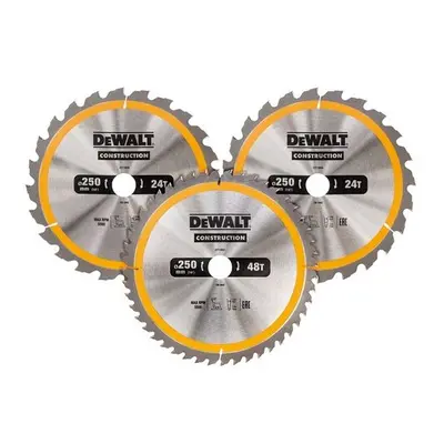 DeWalt DT1964-QZ Construction Circular Saw Blade Pack x 30mm x 24T/48T/60T