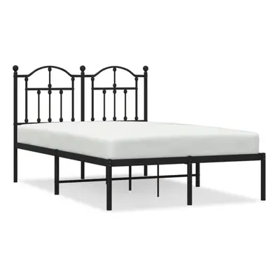 (black, x 200/with headboard) vidaXL Metal Bed Frame Bedroom Platform Bed Base Bedstead Mattress